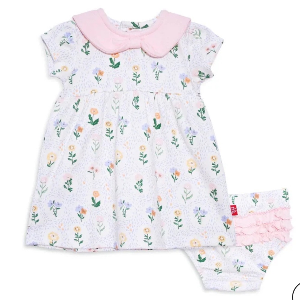 Magnetic Me Floral Baby girl Outfit set 100% organic cotton 9-12months